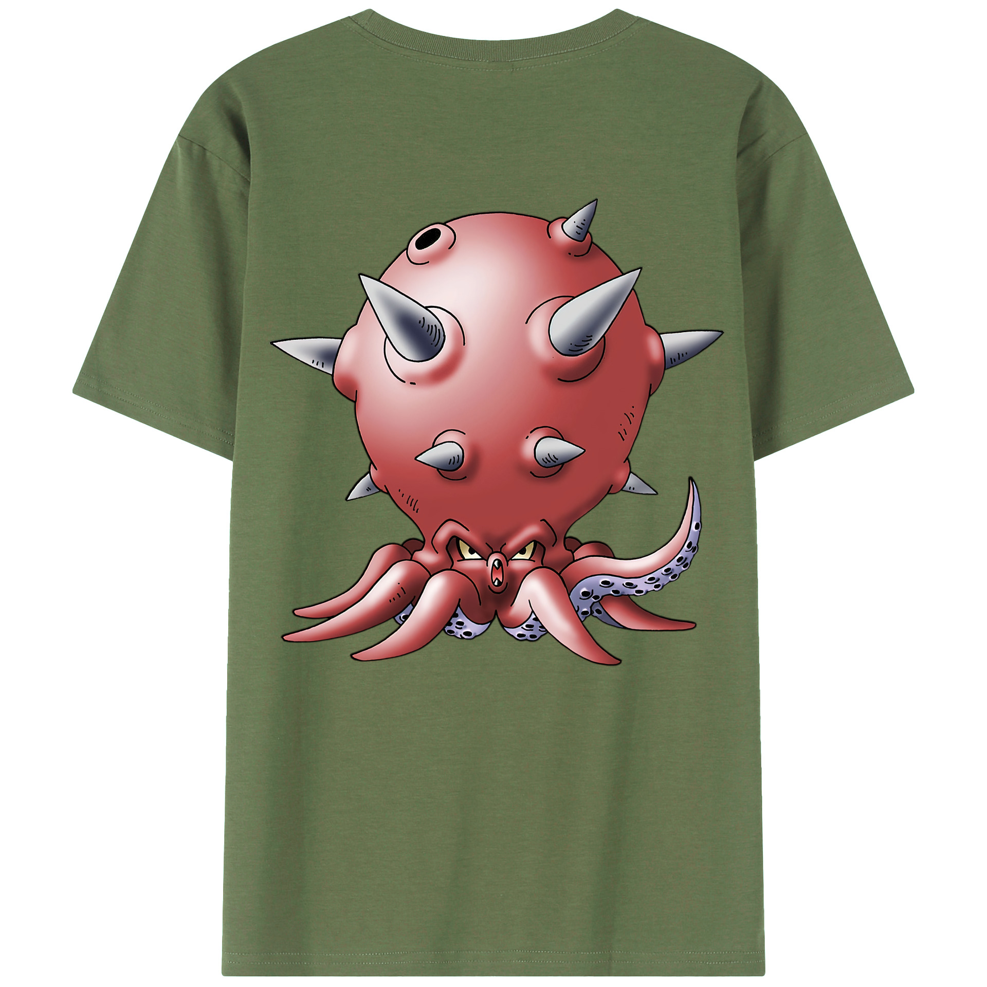 （画像用） ドラゴンクエスト Doragon Kuesuto Dragon Quest 綿100％ メンズ半袖Tシャツ（バックプリント） 通気性